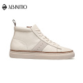 Luxury Customizable High Top Leather White Shoes Sneakers For Men